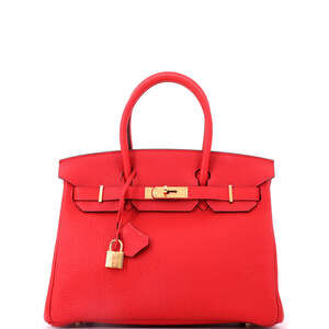 Hermes Birkin 30 Red Togo with Gold Hardware